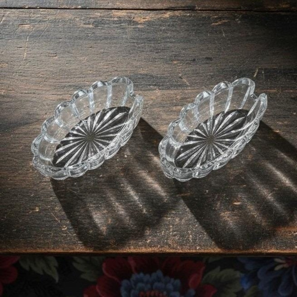 Princess House Heritage Clear Glass Spoon & Fork Rest, Vintage Utensil Holders